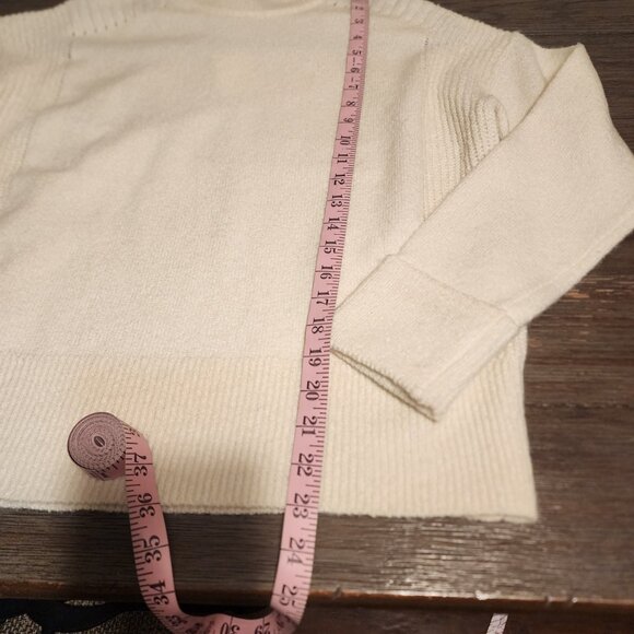 Treasure & Bond Rib Detail Mock Neck Sweater NWT Ivory XS - Picture 3 of 9